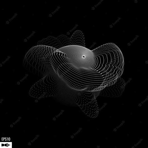 Premium Vector Abstract 3d Illuminated Distorted Mesh Sphere Neon