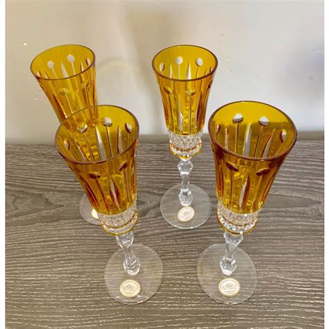 Buy crystal glasses & drinking glassware and get the best deals at the lowest prices on ebay! Faberge Design Yellow Hand Cut Crystal Champagne Glasses ...