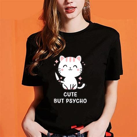 Cute But Psycho Women S T Shirt W Cat For All Fans Of Etsy