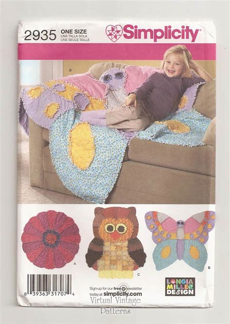 Simplicity 2935 Rag Quilt Animal Pattern Virtual Vintage