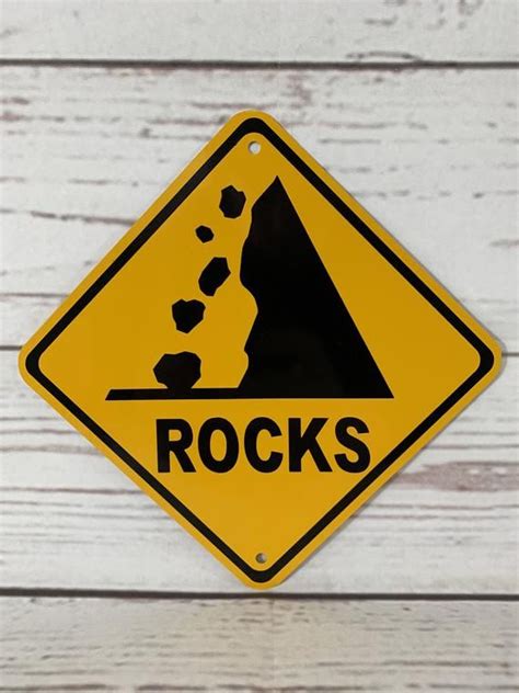 Yellow Road Signs Salmon Creek Rock Sign Fall Rock Sports Signs