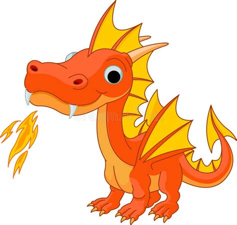 Cartoon Fire Dragon Stock Vector Illustration Of Look 14712192