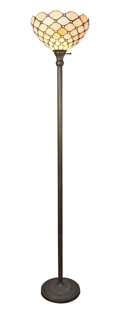 From lighting up a fun game of cards in the living room, to adding a boost of brightness in the bedroom, this 72 torchiere floor lamp illuminates your space in style. AM Tiffany Style Floor Torchiere Lamp, 72-Inch