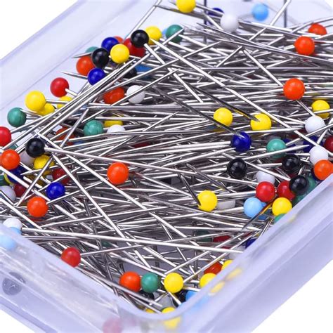 Chainplus Sewing Pins 250pcs 38mm Straight Corsage Colored Glass Head