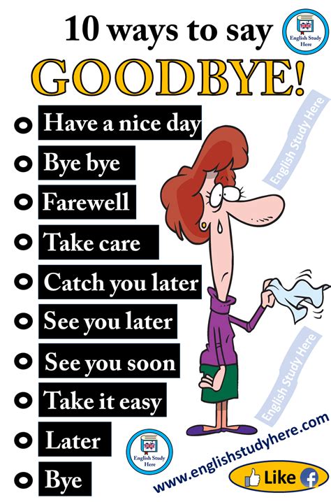 Different Ways To Say Goodbye In English English Study Here