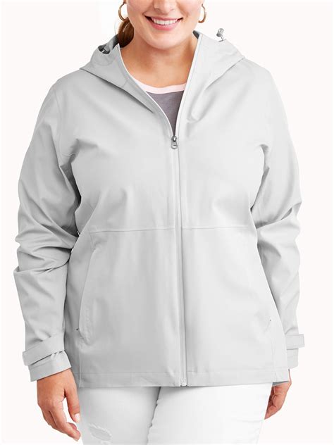 Time And Tru Womens Plus Size Lightweight Rain Jacket