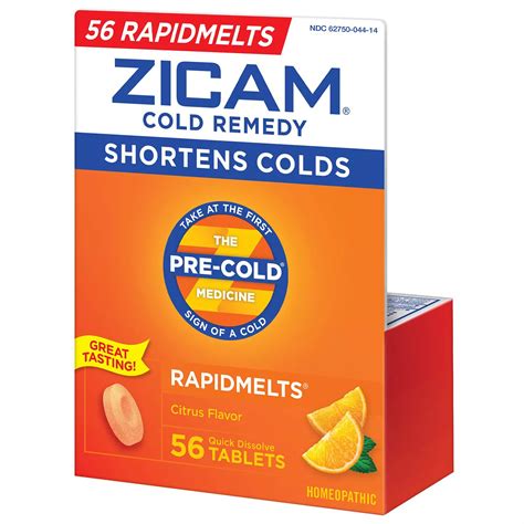 Usa Zicam Cold Remedy Rapidmelts Citrus Flavor Quick Dissolve Tablets 56 Ct