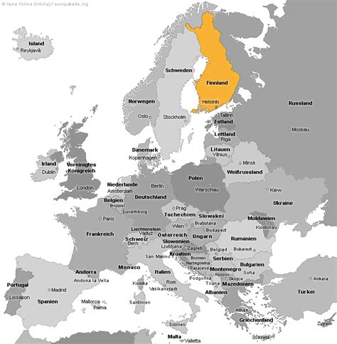 Finnland In Europa Finnland Auf Der Europakarte