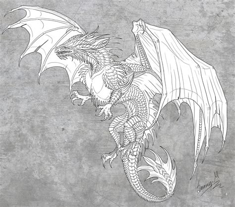 Dragon Lineart For Freeflier181 By Sunima On Deviantart