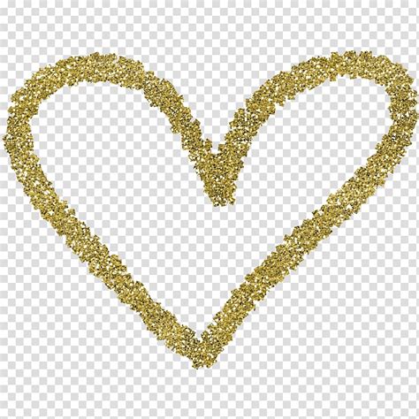 Heart Valentines Day Gold Glitter Border Transparent Background Png