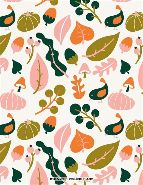 Beautiful Autumn Pattern Perfect For All Your Crafty Needs Print