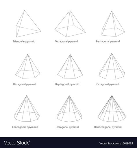 3d Pyramids Template Realistic With Shadow Vector Image