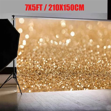 7x5ft Gold Glitter Background Backdrop Vinyl Photography Studio Prop