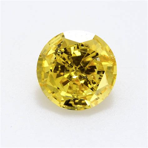 106 Carat Fancy Vivid Yellow Diamond Round Shape I1 Clarity Gia