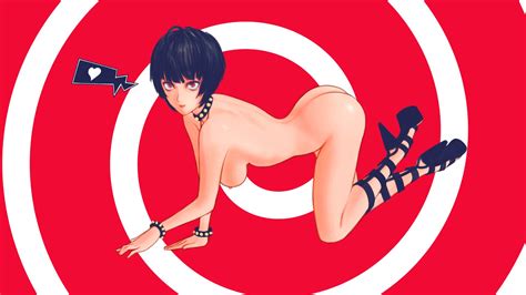 Rule 34 1girl Ass Atlus Black Hair Crawling Female Lipstick Looking