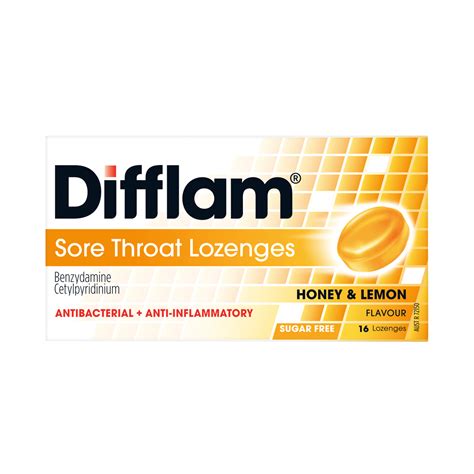 Difflam Sore Throat Lozenges Honey And Lemon Flavour Difflam