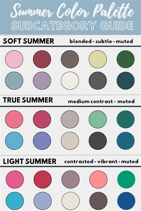 Soft Summer Color Palette Seasons Subtle Colors Fashionactivation