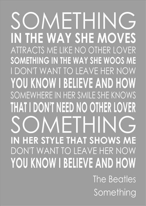Something The Beatles Word Wall Art Typography Words Song Lyric