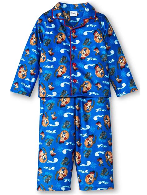 Disney Little Boys Pajamas Button Down Coat And Lounge Pants Toddler