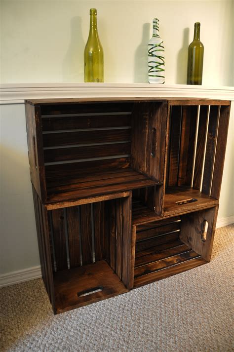 Wooden Crate Bookcase Crate Bookcase Bookcase Diy Diy Furniture