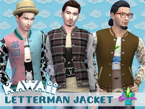 The Sims Resource Simmiev Kawaii Letterman Jacket