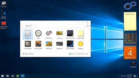 How To Install Gadgets On Windows 10 Youtube