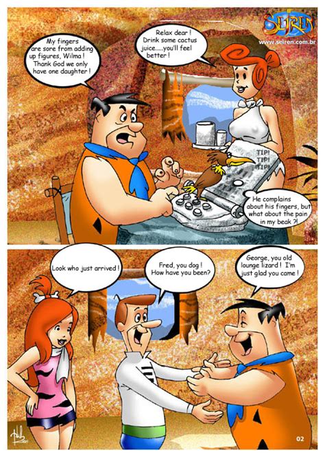 Rule 34 Comic Female Fred Flintstone George Jetson Hanna Barbera Human Male Pebbles Flintstone