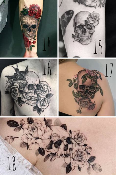 27 Beautiful Skull And Flower Tattoo Ideas Tattoo Glee