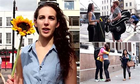 Hayley Quinn Offers Men Flowers In The Street To See How They React In