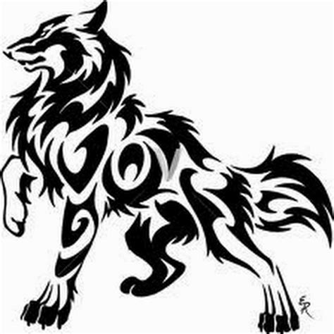 Tribal Awesome Wolf Face Stencil Tattoo Design On Paper Clipart