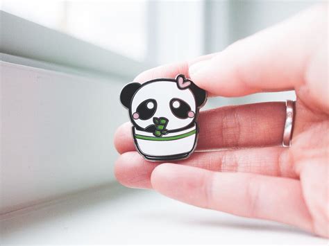 Panda Bear Bamboo Pin By Momomints On Etsy Enamel Pins Panda Bear