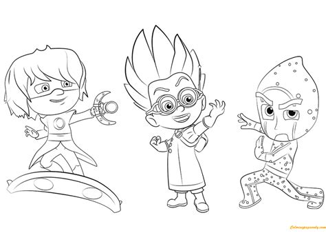 Romeo, Luna Girl And Night Ninja Coloring Page - Free Coloring Pages Online