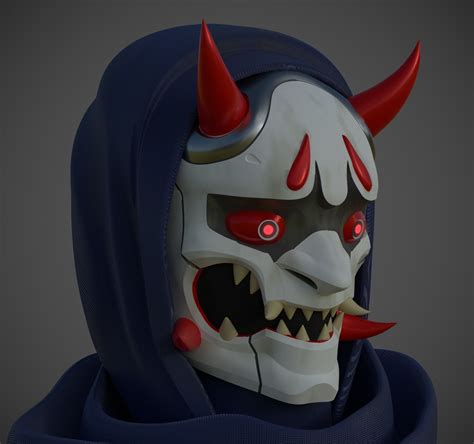 3d Printable Model Mask Genji Oni Skin From Overwatch