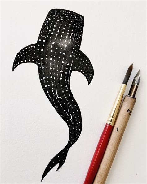 Inktober Drawing Whale Shark Follow The Sun Shark Art Shark