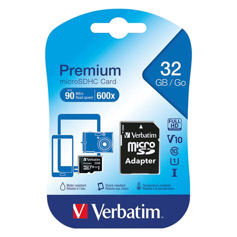 Verbatim Microsdhc Memory Card Class 10 32gb With Adaptor 44083