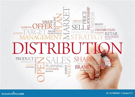 Distribution Word Cloud With Marker Business Concept Background Stock