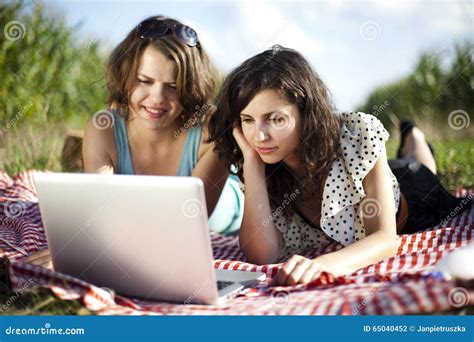 Girls On A Picnic Stock Photo Image Of Relax Holiday 65040452