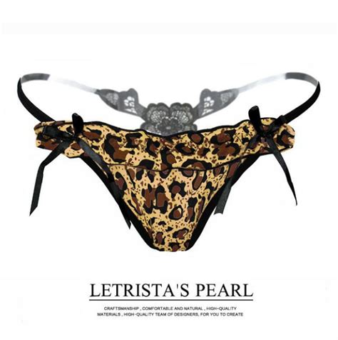 Women Leopard Print Thongs Lace Erotic Appeal Underwear Girls G String