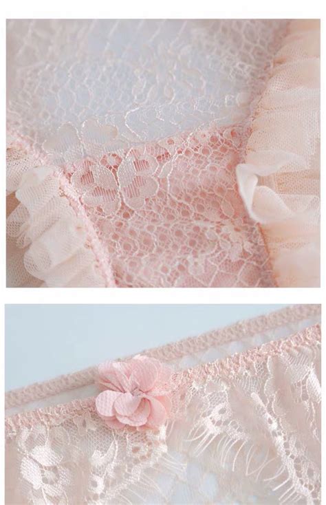 Ruffles Lace Women Underwear Pink Lingerie Intimate Clothes Etsy