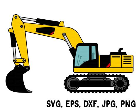 Excavator Svg Dxf Eps  Png Digger Machine Clipart Etsy Finland