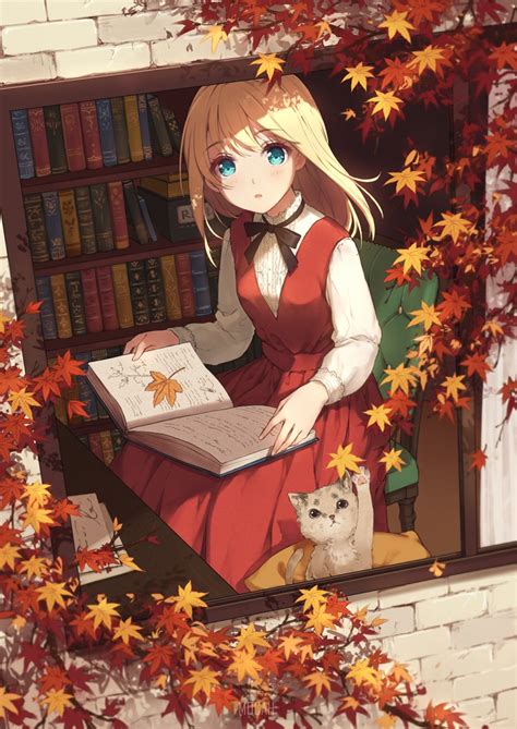 Anime Girl Holding A Book