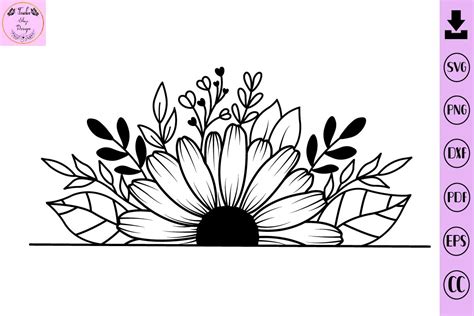 Daisy Flower Monogram Svg Flower Svg Gr Fico Por Tadashop Design