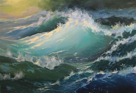 Storm In Sea Oil On Canvas 60x50 Cm Rart