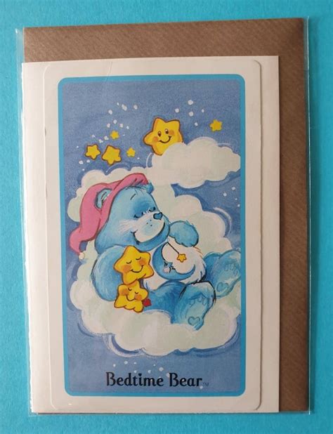 Bedtime Bear Original Vintage Care Bear Cards Etsy Uk