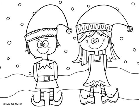 Christmas Elf Coloring Pages Printable Coloring Pages