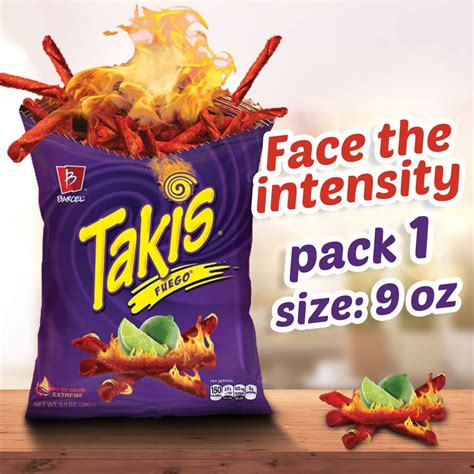 Buy Takis Fuego Hot Chili Pepper Lime Tortilla Chips 9 9 Oz Pack Of