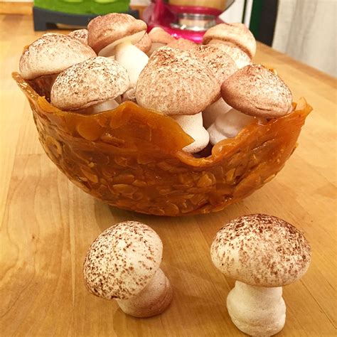 Mushroom Meringues With Almond Basket