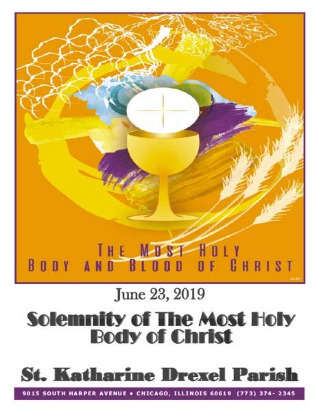 The Most Holy Body And Blood Of Christ St Katharine Drexel Parish Of
