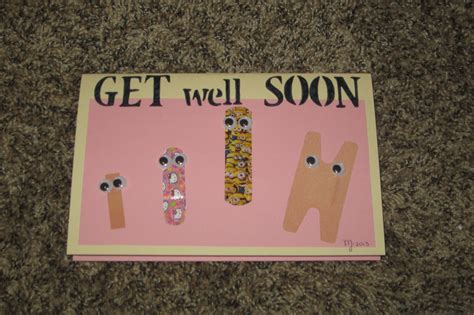 Four cards to choose from. Get Well Soon Card -original idea comes from pinterest but ...