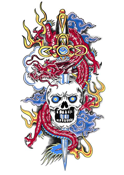 Dagger Skull Tattoo Designs